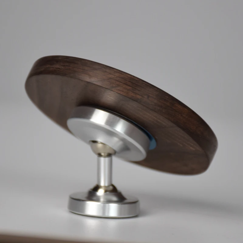Rotation Adjustable Wooden Magnetic Reflective Observation Multi-Angle Swivel Base Round Mirror Espresso Shot Mirror image 2