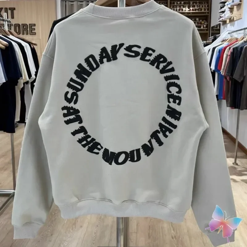 Winter Kanye West Sweatshirt Sunday Limit Foam Print Round Neck Pullover Men Women Clothes High Streetwear One Day Shipping