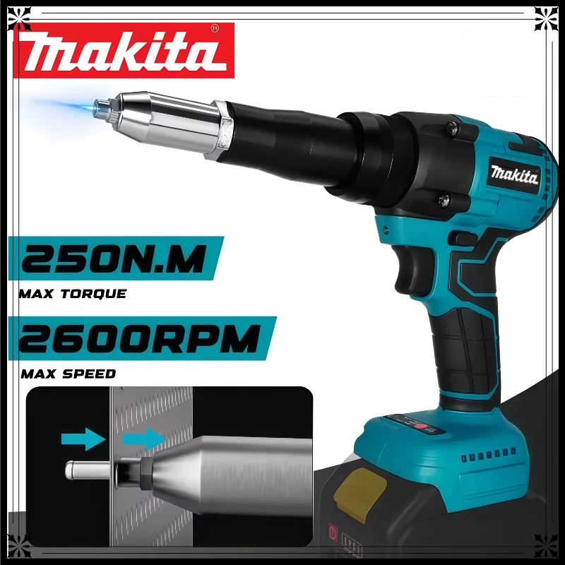 

Makita Brushless Electric Rivet Gun For Makita 18V Battery LED Cordless Rivet Nut Gun Automatic Riveting Tool