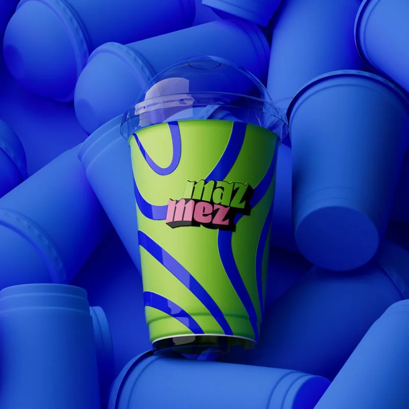 10 00piece.Custom.One-Stop Custom Solution Paper Cup With Lids Recyclable Take Away Cold Cups Yogurt Cups