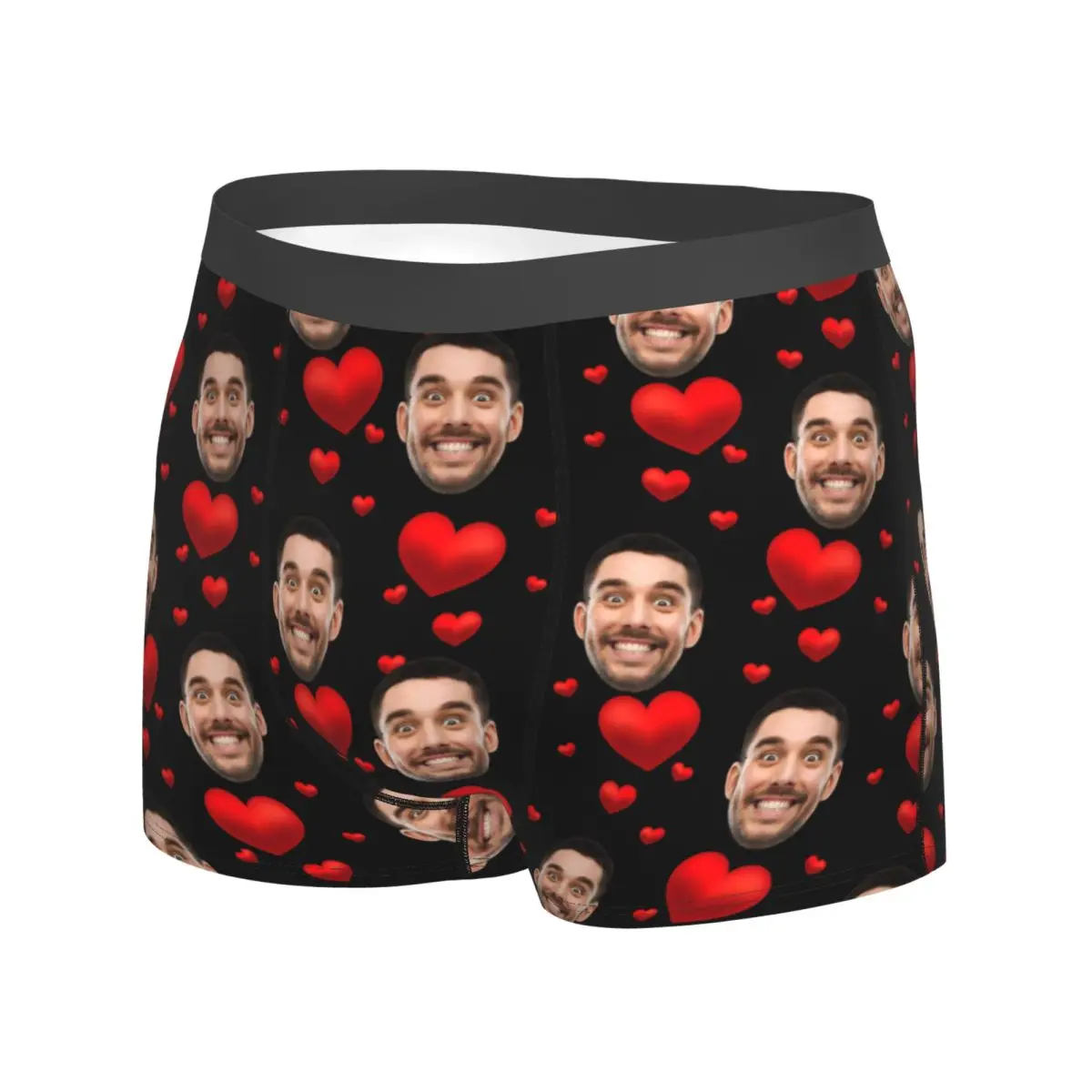 Personalized Face Photo Boxer Brief Valentine's Day Gift Underwear Quality Men Breathable Trunk Printed Large Size Underpants