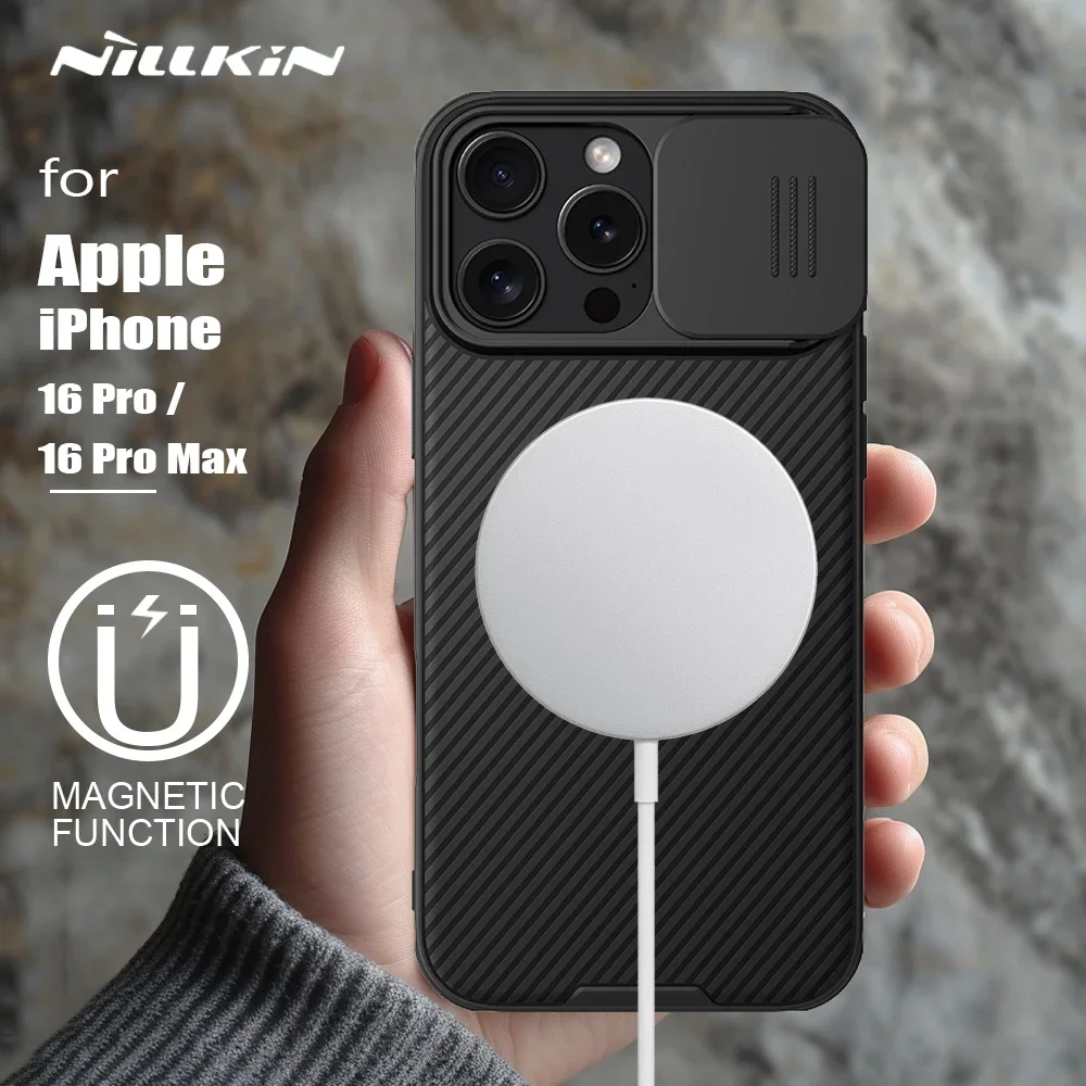 

Чехол Nillkin для iPhone 16 Pro Max CamShield Pro с магнитной зарядкой Magsafe, защитная задняя крышка для камеры iPhone 16 Pro