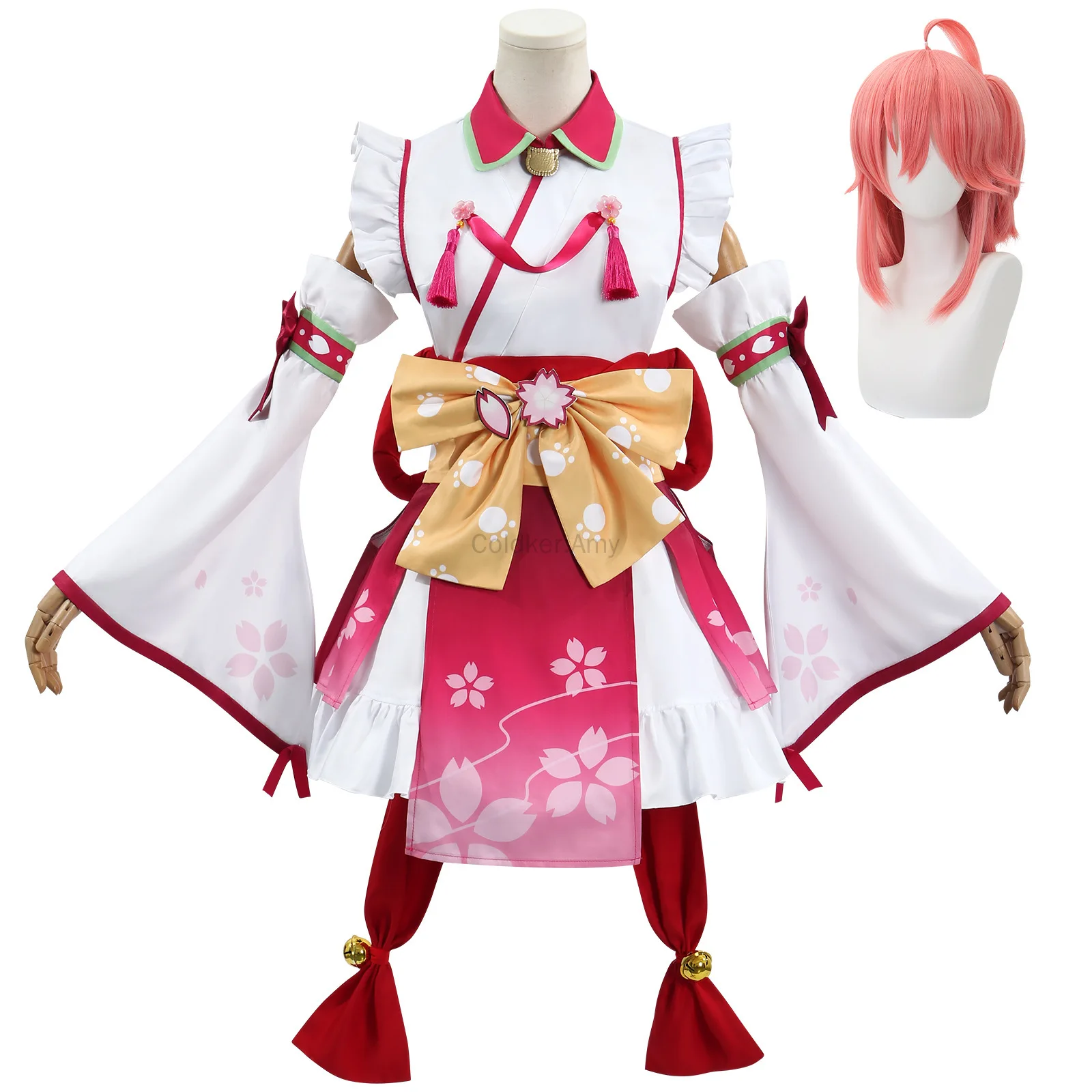 

Sakura Miko Cosplay Costume Hololive VTuber Dress Anime Outfit for Halloween Comic Con Japanese Virtual YouTuber Suit Set