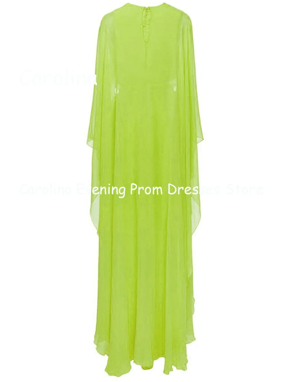 Carolina Chiffon A-line V-neck Arab Ruffle Prom Gown Ankle Length Saudi Evening Formal Elegant Party Dress for Women 2023