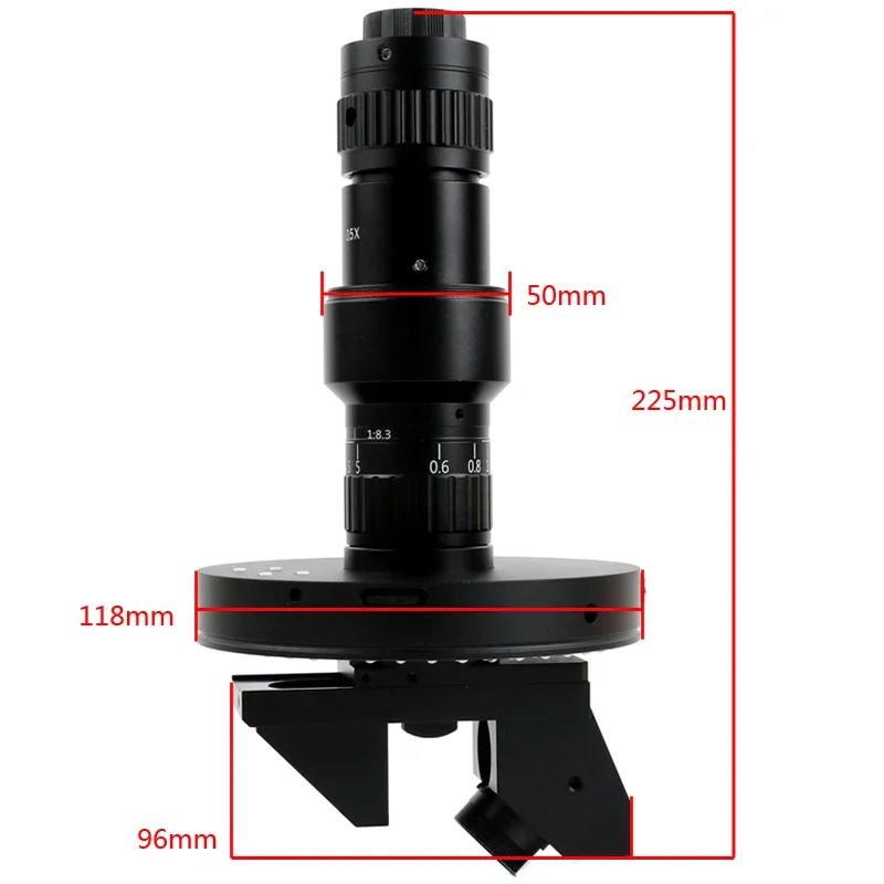 2D 3D Industrial Stereoscopic Monocular Lens 0.6X-5X  200X C mount Zoom Lens 208pcs LED Light For HDMI USB Microscope Camera