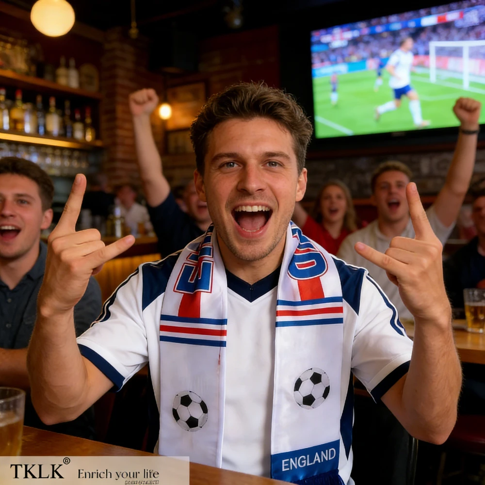 1pc Men's Scarf Banners with Tassels - International Sports Themed, Trendy Party Decoration & Gift Option, Machine Washable