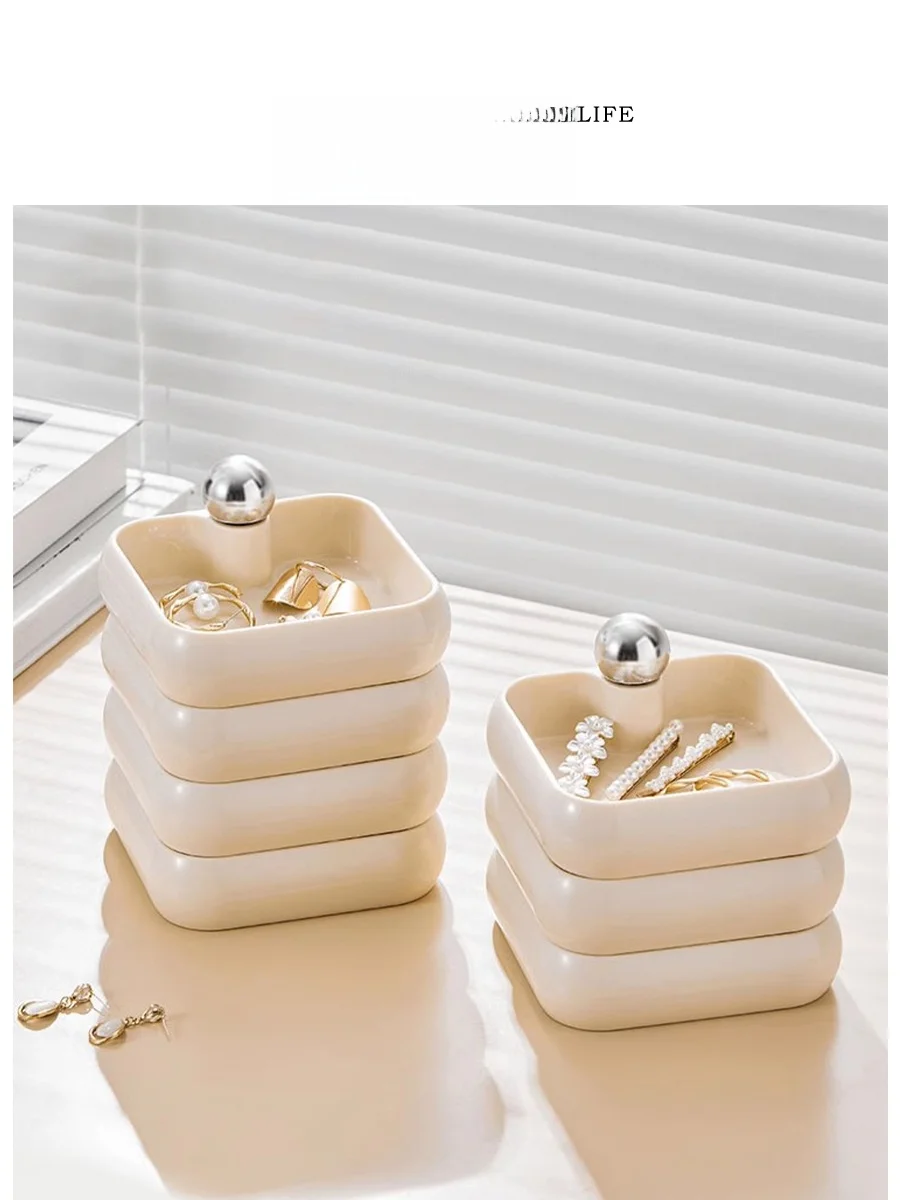 Nordic Style Multi-Layer Rotatable Jewelry Storage Box Home Decoration Simple Luxury Plastic Material for Everyone