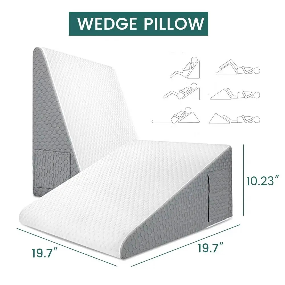 Wedge Pillow for Sleeping Acid Reflux After Surgery Triangle Elevated Pillow for Bedside Dormitory Office Air Layer Foam