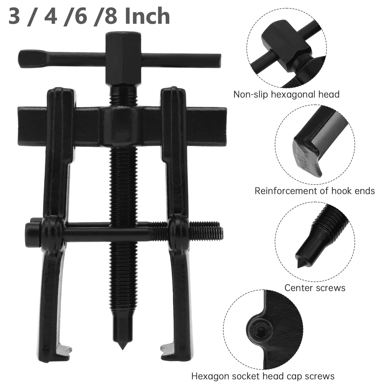 

3 / 4 /6 /8 Inch Two-claw Adjustable Bearing Puller Pump Removing Claw Puller for Removal Bearing Gears Pulley Flywheel