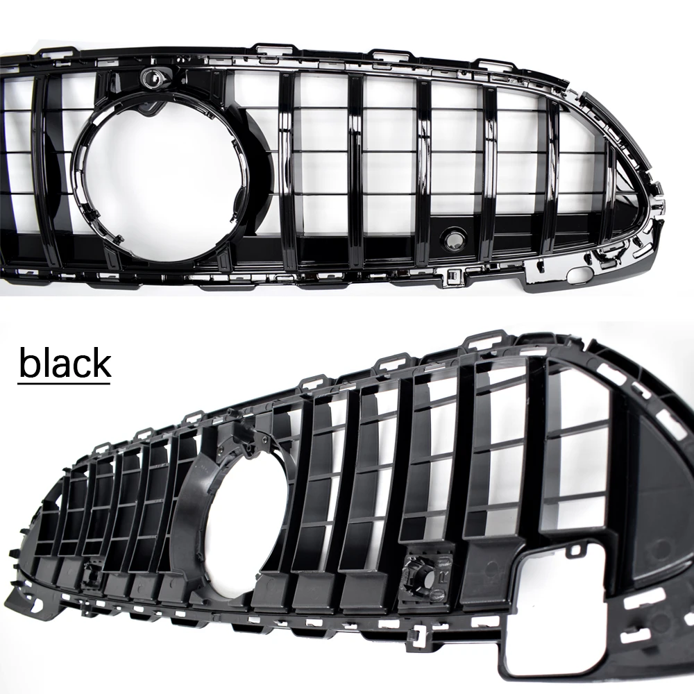 W206 Grill, Black Panamericana GTR ABS Front Radiator Grille for Mercedes C Class W206 C300 C200 C220 2021 - 2023, Not for C63