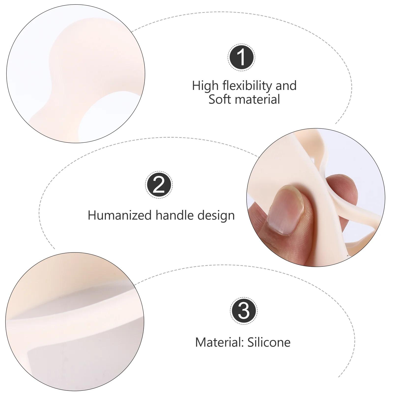 

6Cm Silicone Baby Bottle Handle Grip Upgraded Angel Hollow Double Handle Food Grade High Elasticity Heat Resistant 220℃
