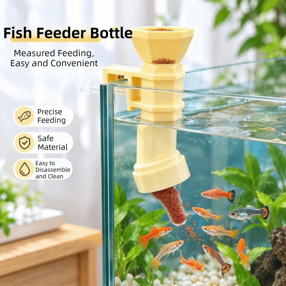 Fixed-point Feeding Pacifier Fish Feeder Anti Drifting Wall Hanging Automatic Feeder Plastic Simulation Fish Food Dispenser