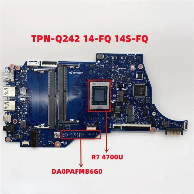 Восстановленная материнская плата для ноутбука DA0PAFMB6G0 для TPN-Q242 14-FQ 14S-FQ с RYZEN 7 4700U протестирована 100% работа