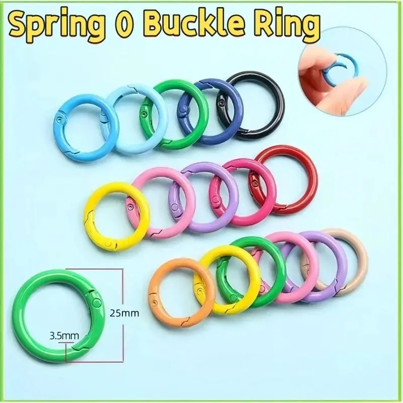 Feder-O-Schnalle 23mm 50 Stück Zinklegierung Lackierte Oberfläche Runde Öffnungsverschlüsse für DIY Schlüsselanhänger Schmuck Geschenkzubehör – Detail 1