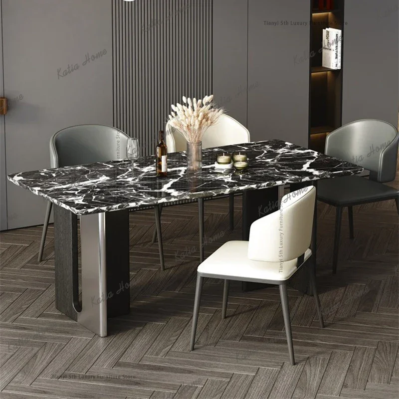 ld Italian Minimalism Marble Dining Table Modern Simple Designer Restaurant Dining Table French Home Furniture