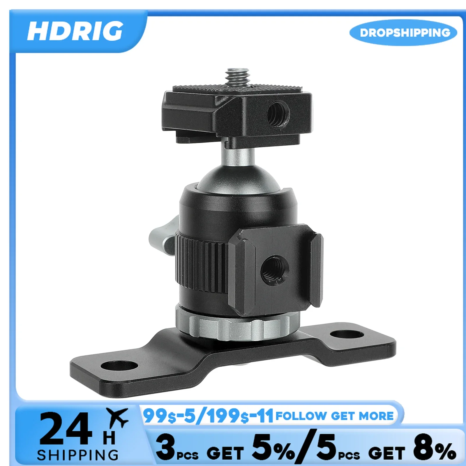 HDRIG Wall / Ceiling Mount Multifunctional Ball Head With 1/4