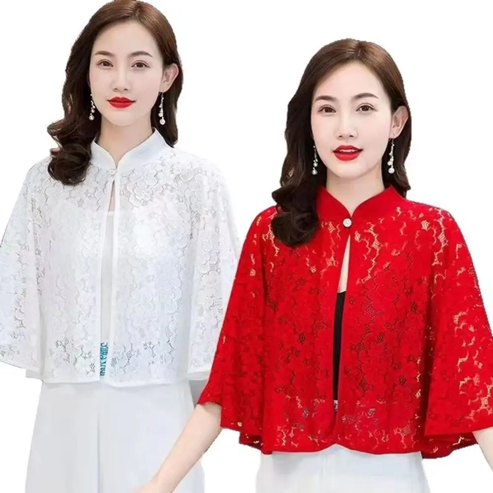 

Fashion Retro Flapper Shawl DIY Boho Chic Lace Shawl Poncho Multicolor Embroidery Hollow Out Vest Evening Gown Accessories