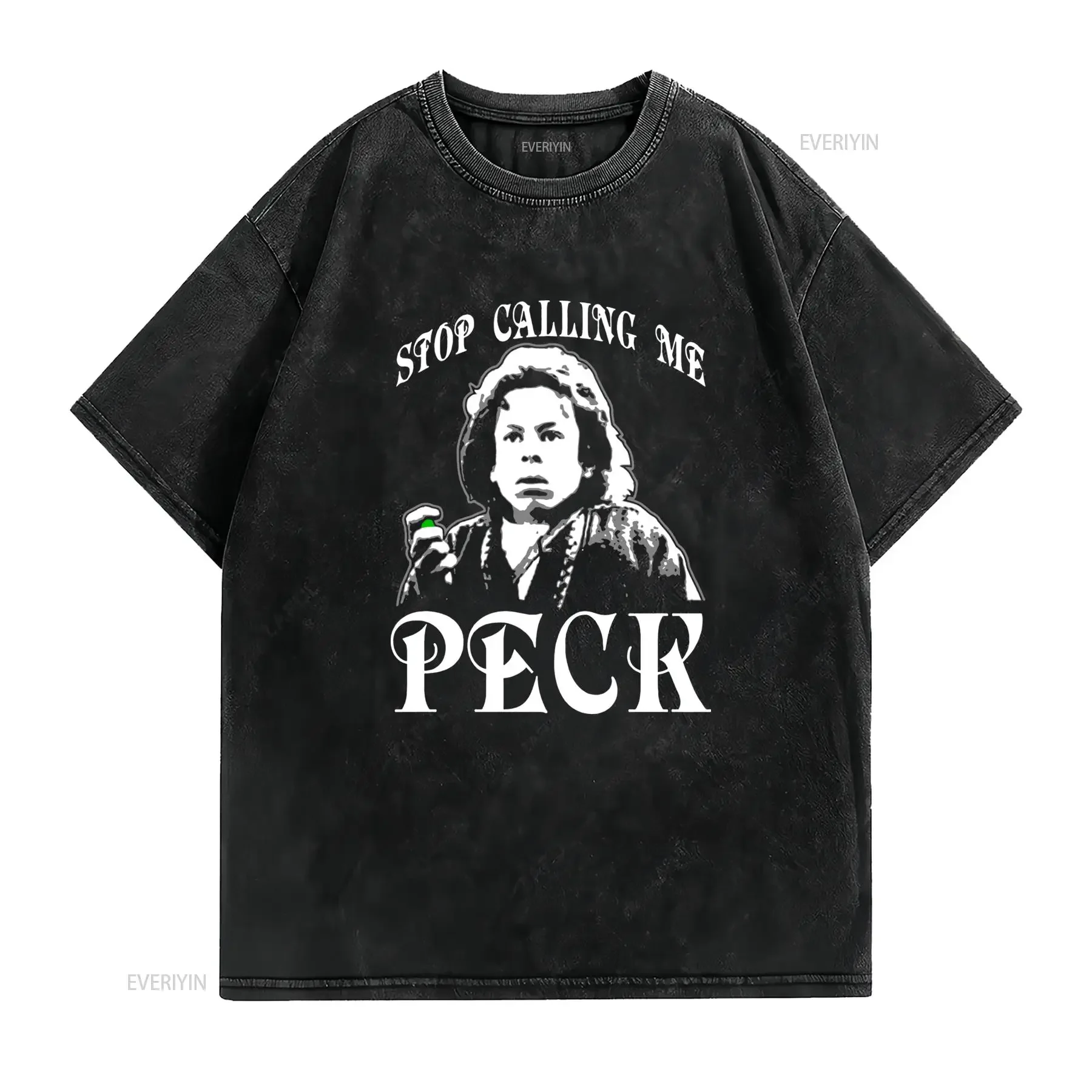Retro Funny Home Alone Kevin Stop Calling Me Peck Print Casual T Shirt vintage Washed designer clothes Breathable Stylish