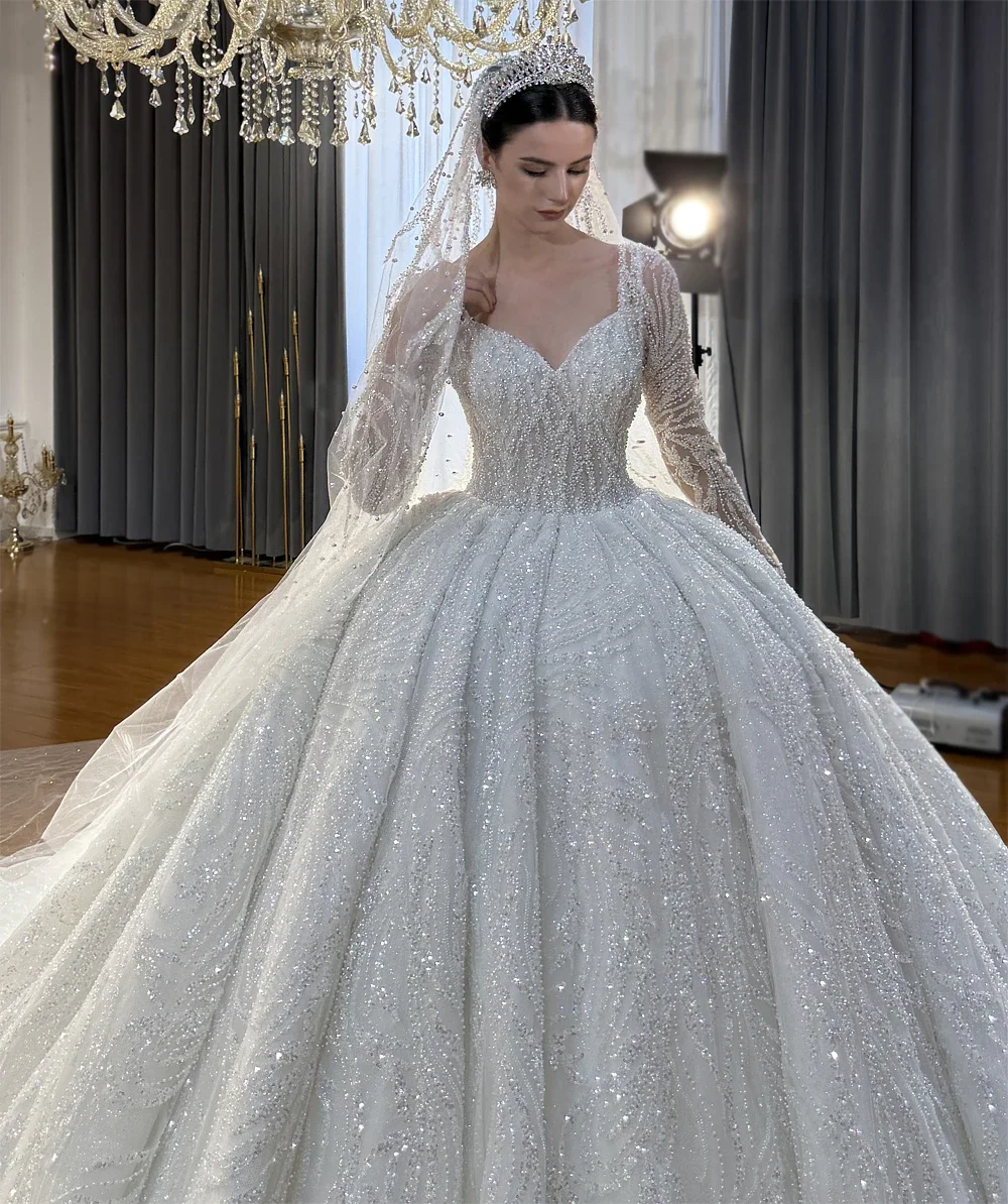 Customized 2027 Luxury Full Beading Lace Wedding Gown Amanda Novias Official