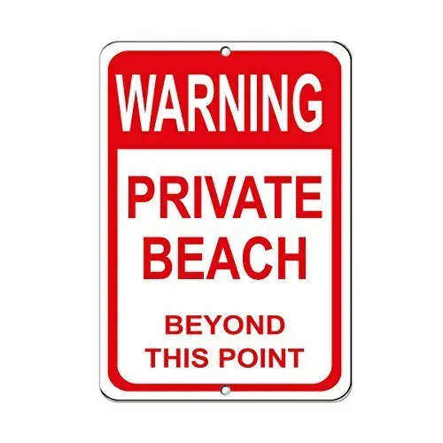 Vincenicy Metal Sign Great Aluminum Tin Sign No Trespassing Private Beach Beyond This Point