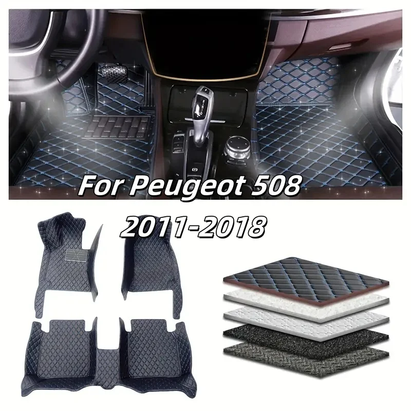 

Автомобильный коврик на заказ для Peugeot 508 2011-2018, детали интерьера автомобиля, аксессуары, нескользящий автомобильный ковер