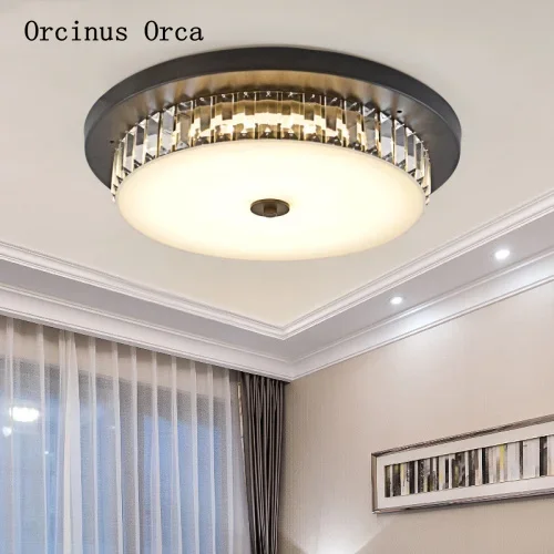 

American simple crystal ceiling lamp warm bedroom dining hall corridor balcony postmodern luxury ceiling lamp