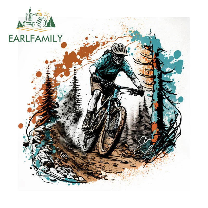 

EARLFAMILY 13 см X 12,8 см для горного велосипеда, приключения грязи, автомобильные наклейки, устойчивые к царапинам виниловые наклейки, бампер, аналогичные автомобильные товары