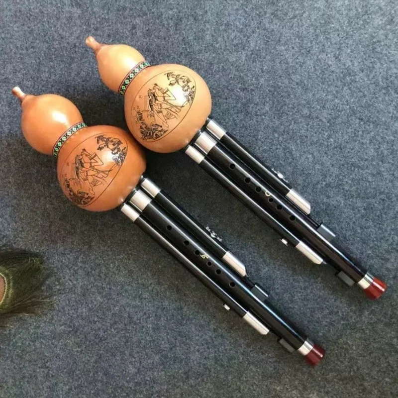 

C/Bb Key Beginner Hulusi Professional Folk Performance Gourd Flute Portable Practice Cucurbit Flute Chinese Traditional Flutes