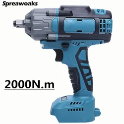 임팩트 렌치 브러시리스 전기 드라이버, 자동차 타이어 수리 전동 공구, Makita 18V 배터리용, 2000N.m, 1/2 인치