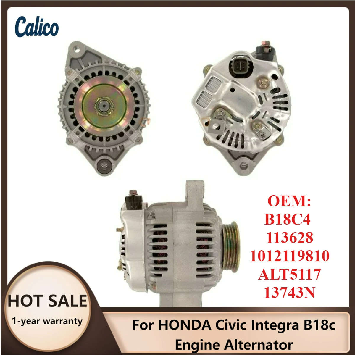 

Top Quality Is Suitable for HONDA Civic Integra B18c Engine Alternator B18C4 113628 1012119810 ALT5117 13743N