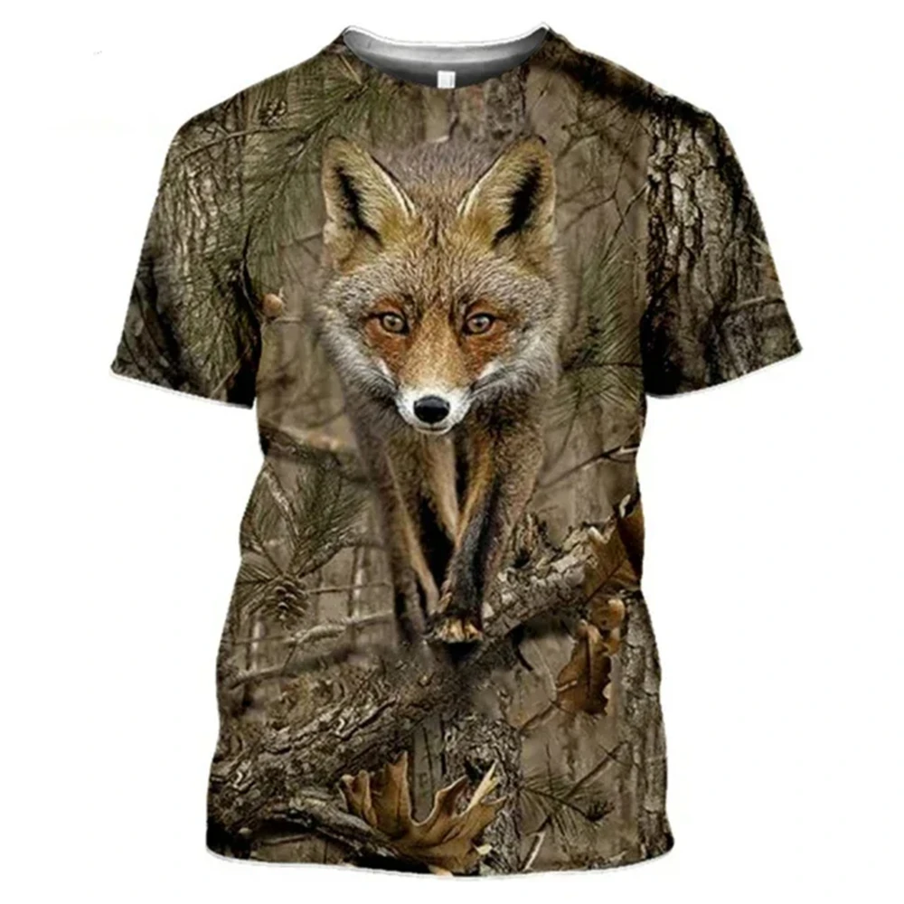 Wild Boar 3D Printed T-Shirt Men's Short Sleeve O Collar Outdoor Hunter Animal Loose Dry Breathable Personality Clothing