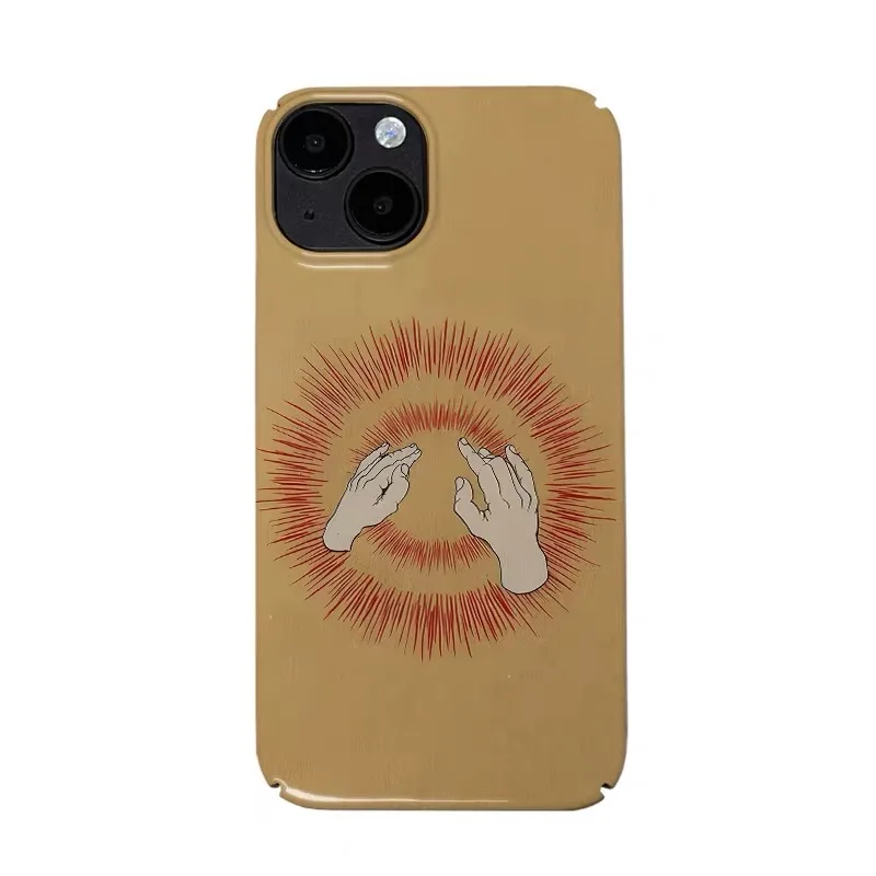 

INS KOREAN Yellow Creative Hands Case for IPhone 16E 15 14 13 Pro Max 12 Mini 11 Pro Plus X Shockproof Protective Hard PC Cover