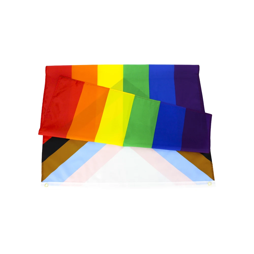 Rainbow Progress Pride LGBT Flag 90*150cm for Decoration