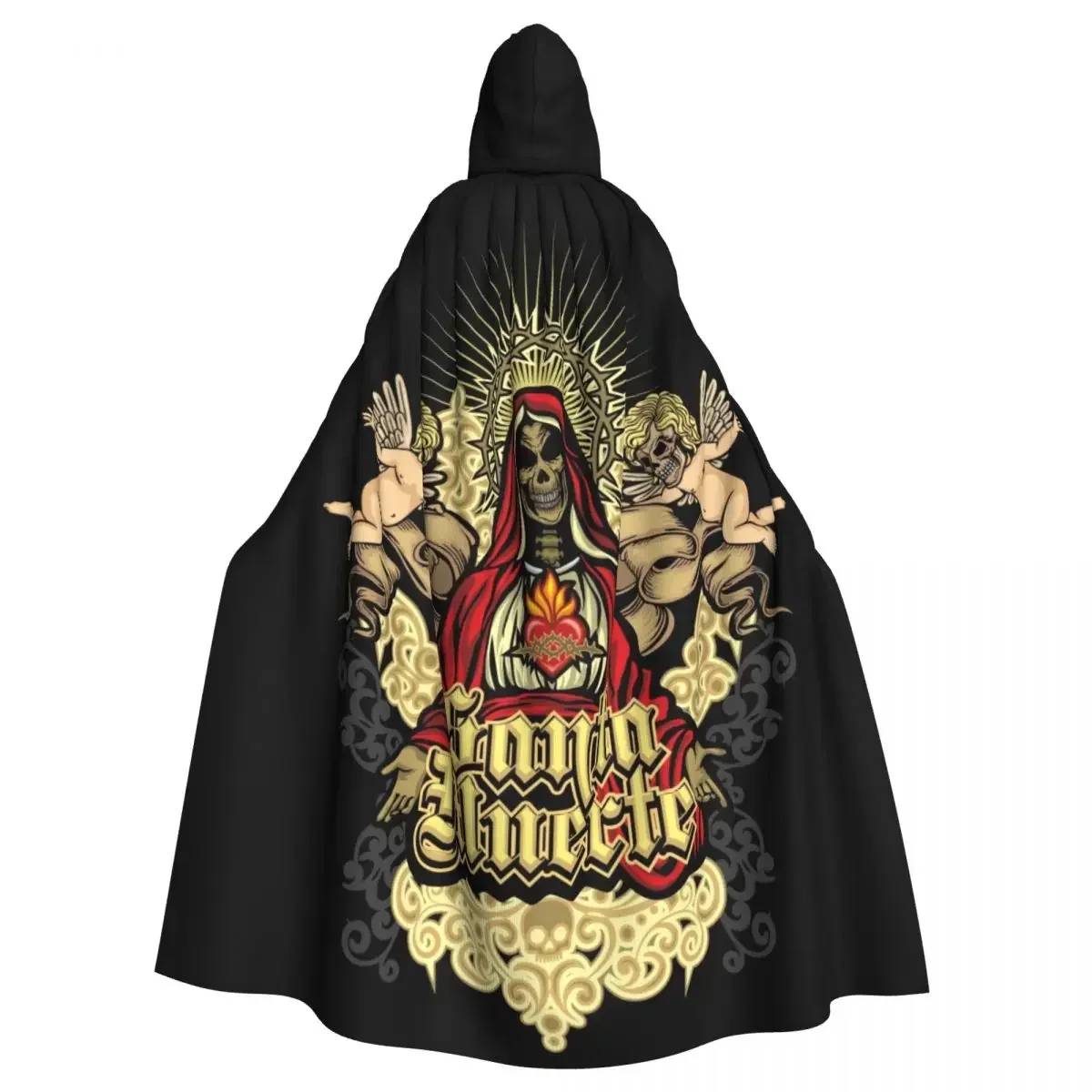 

Santa Muerte Spanish Holy Death Hood Cloak Witch Costume Cosplay Unisex Adult Halloween Cape