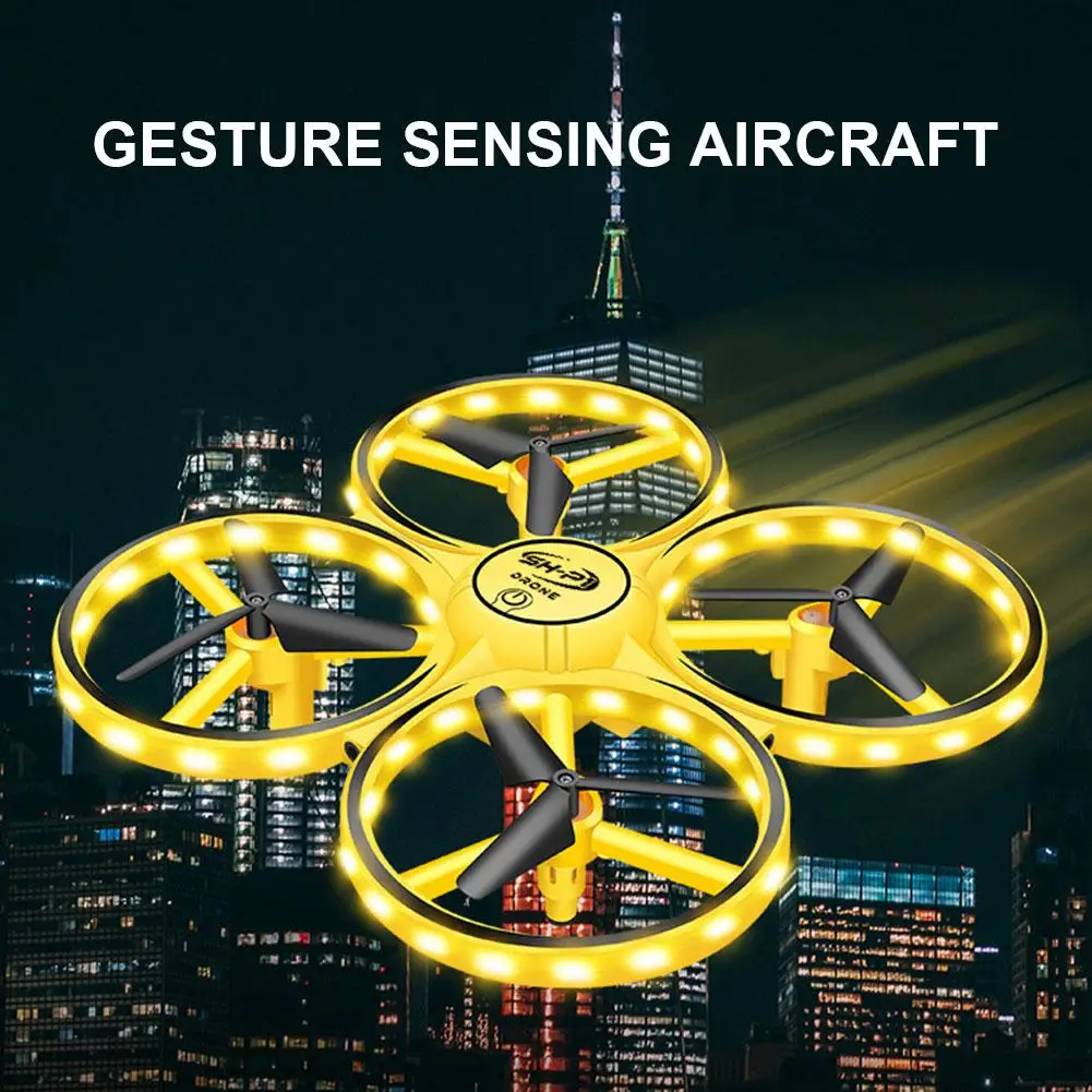 Mini Quadcopter Gesture Control Drone Gravity Sensor Induction Hand Watch Controlled RC Drone With Colorful Light