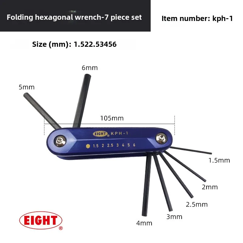 اليابانية بولي ثمانية للطي عرافة مفتاح مجموعة KPH-1 جيب صغير عرافة مفك متري كيت
