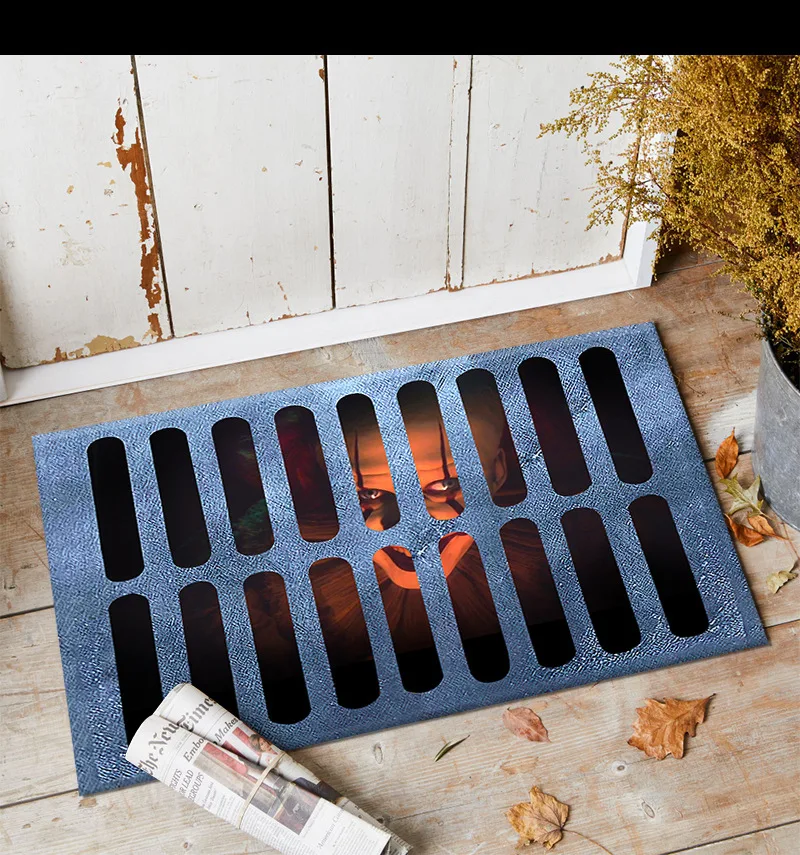 VIKAMA هالوين مهرج المجاري الكلمة حصيرة غرفة المعيشة المطبخ الكلمة حصيرة سجادة غرفة النوم غرفة الطعام ديكور المنزل