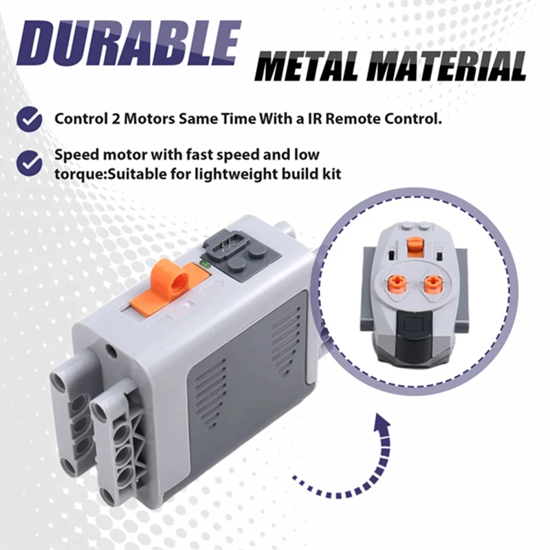 Juego de motores de funciones de energía MOC, caja de batería AA con Motor M, Control remoto IR, receptor IR, bloques de construcción, 5 uds.