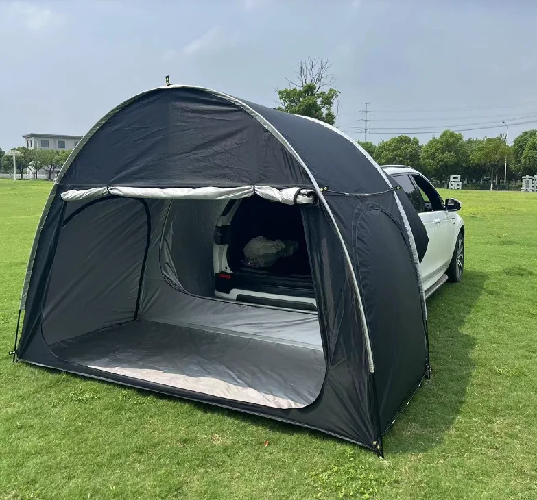 Kundenspezifisches automatisches Zelt für den Außenbereich für Fahrrad, Motorrad, Auto, hinterer Sonnen- und Regenschutz, schnelle Öffnung, Platzaufbewahrung, Markise