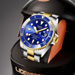 LIGE Fashion Sport Watch for Man Waterproof Military Men's Quartz Wristwatches Top Brand Luxury Big Men Watch Relogios Masculino