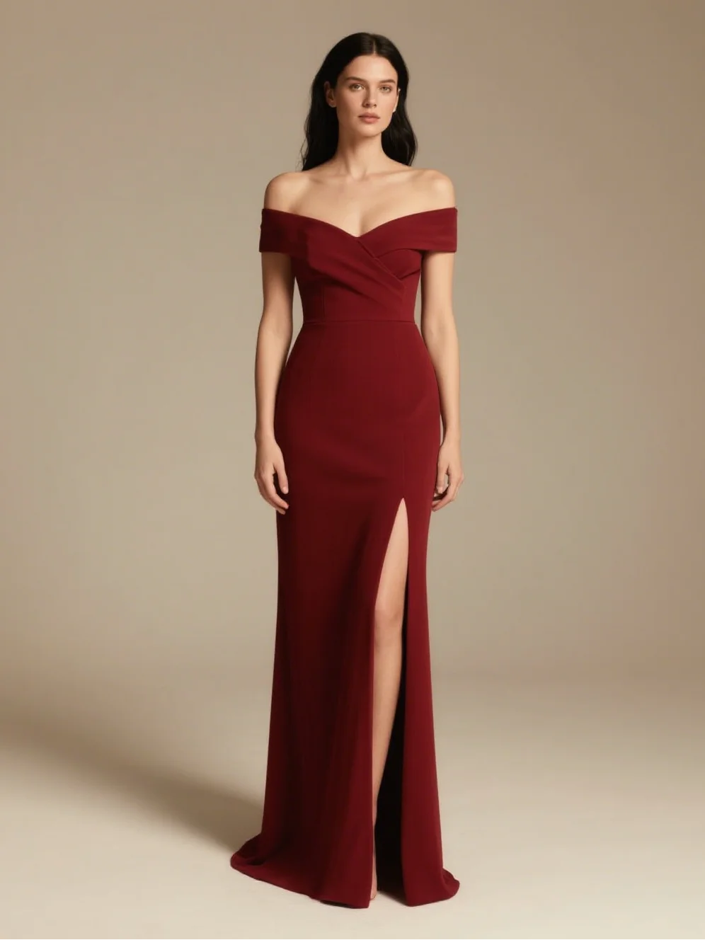 

Elegant Mermaid Evening Dress Off The Shoulder Sweep Train High Split Cap Sleeve Stretch Fabric Prom Gown 2025 free customized
