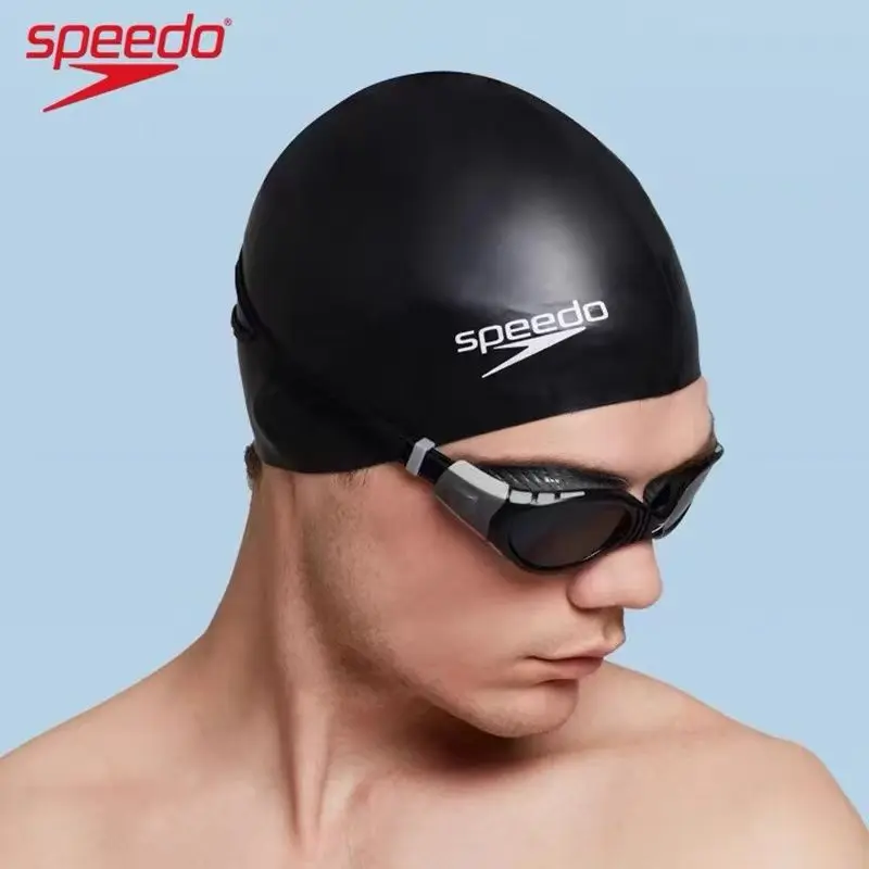 

Speedo fitting waterproof swimming cap for men and women, long hair, enlarged waterproof silicone professional swimming cap