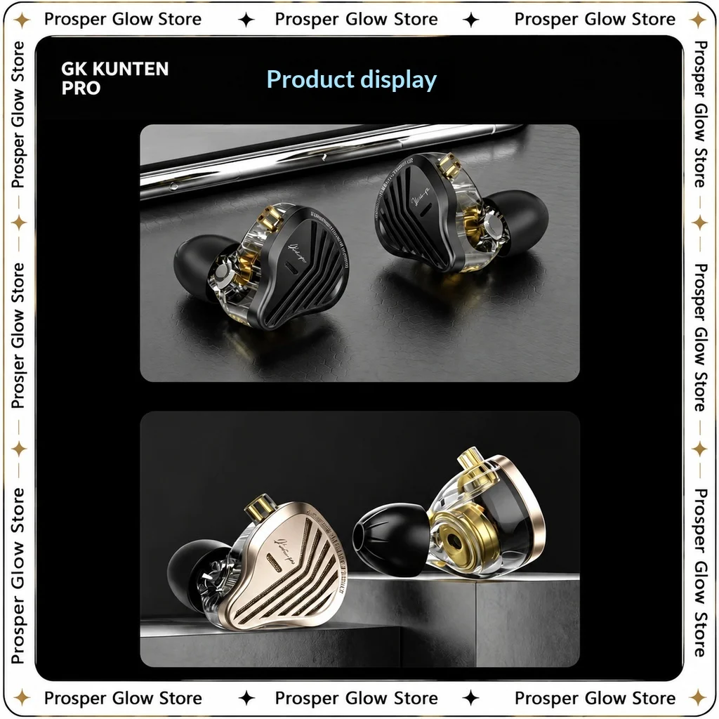 Genuine GK KUNTEN PRO HiFi In-Ear Headphones Second-Generation Dynamic Driver Long-Stroke Bass Design Wired Headset For Music