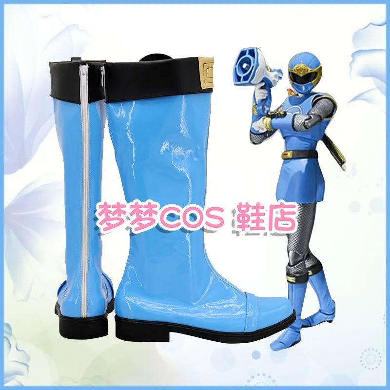 Buty do cosplayu Ninpu Sentai Hurricaneger Nanami Nono HurricaneBlue, niebieskie buty