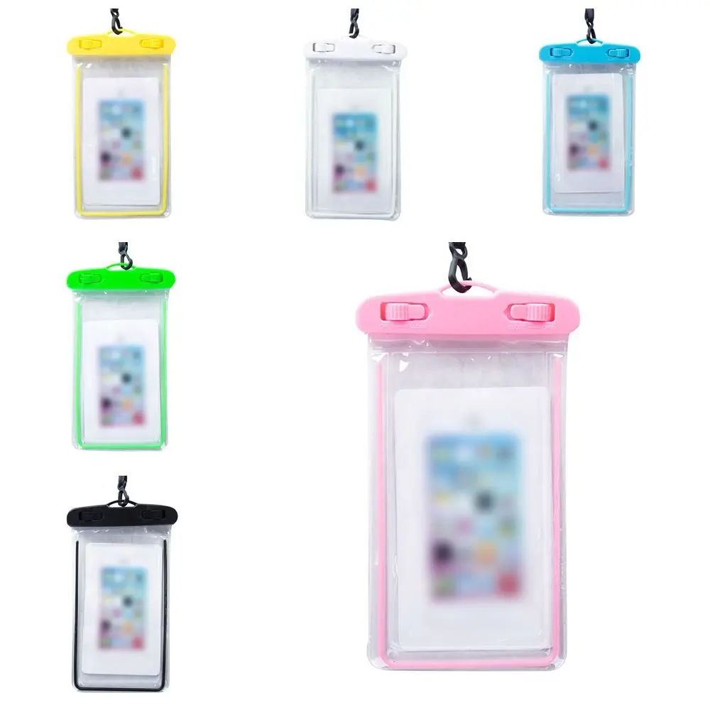 Air Bag Luminous Waterproof Phone Case Universal Touchable Mobile Phone Bag PVC Transparent Phone Protector Pouch