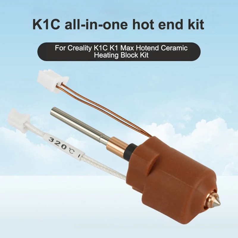 

Для Creality K1C K1 Max Hotend керамический нагревательный блок, комплект терморазрыва, устойчивость к разрыву, детали 3D-принтера Hotend, комплект насадок с быстрой заменой