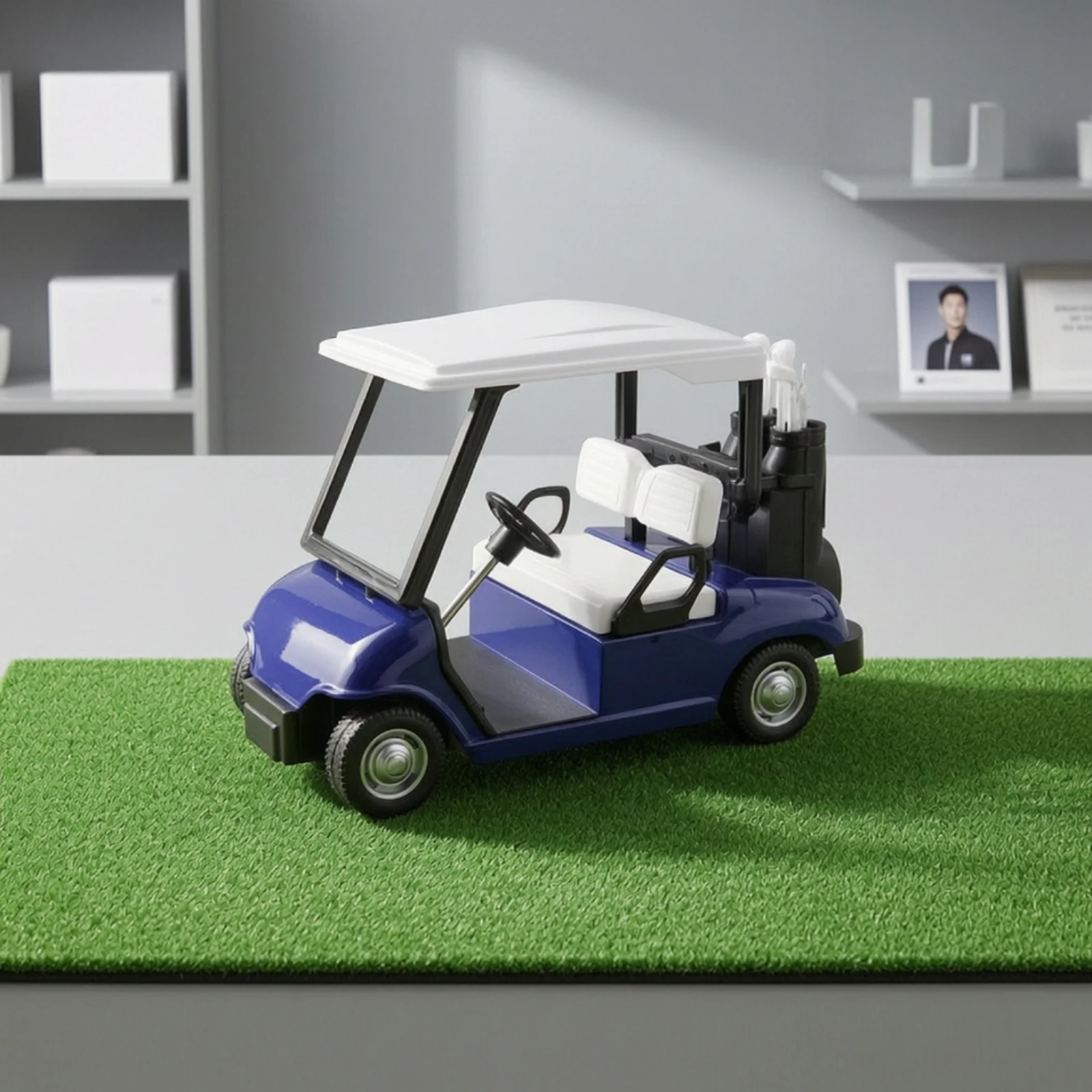Golf Cart Toy Movable Toy Golf Cart Miniature Small Compact for Children, Playroom, Desk