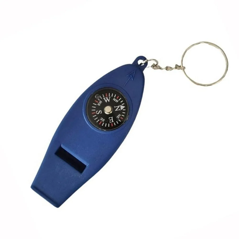 4in1 Outdoor Survival Whistle ABS Material with Compass Camping Hiking Magnifying Glass Portable Loud Sound