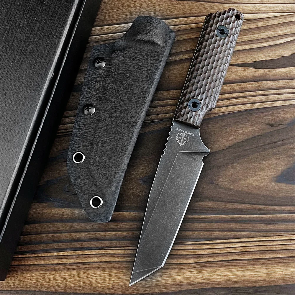 Multi-Purpose Fixed Blade Knife, G10 Non-Slip Handle, Portable EDC Knife with Sheath, Ideal for Outdoor Camping & Daily Use