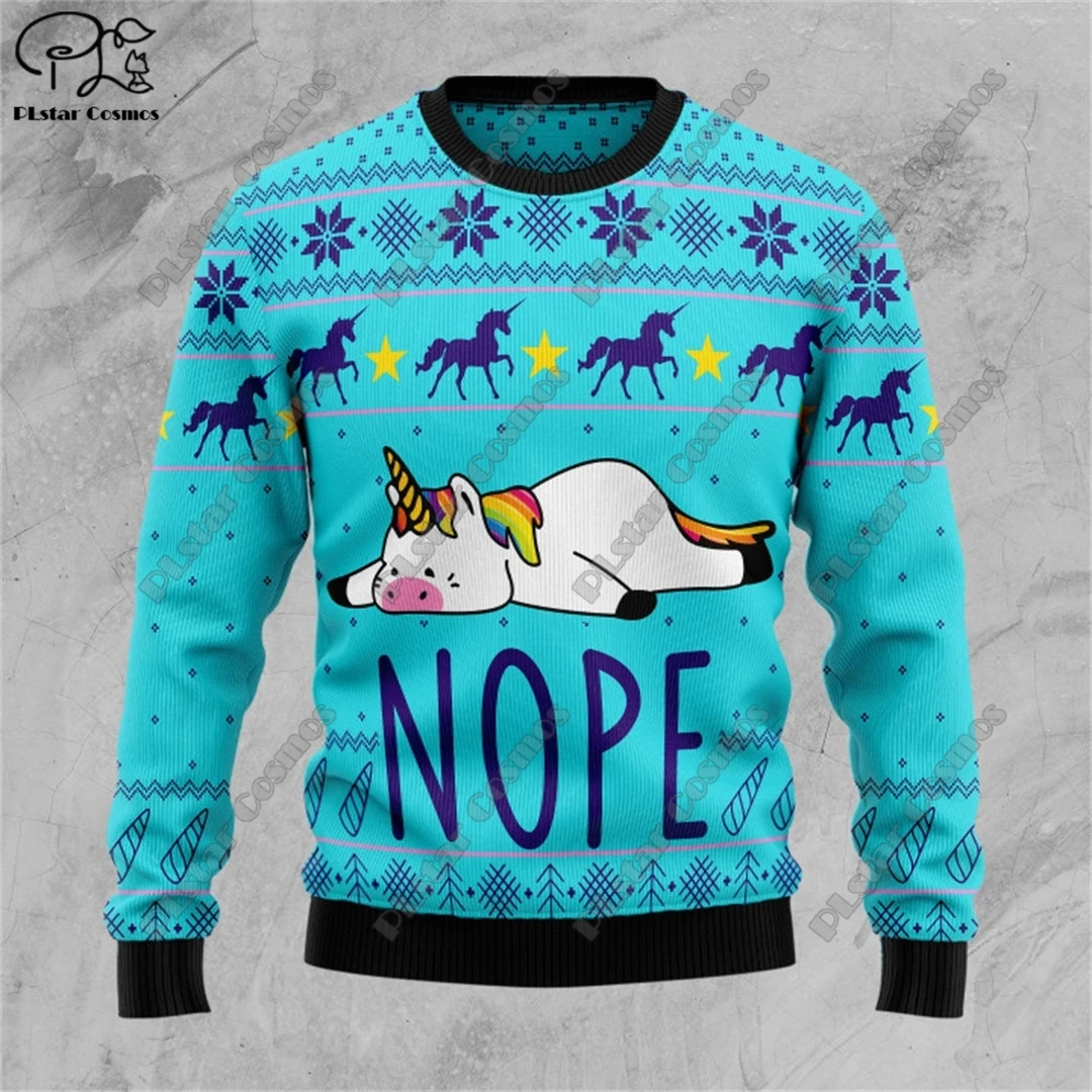 新しい 3D プリント動物カスタムシリーズかわいいクリスマスパターン醜いセーターストリートカジュアル冬スウェットシャツ S-103